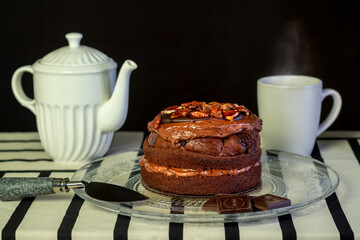 Un delicioso pastel de chocolate 