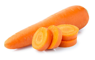 fresh vegetable carrots isolated on white background