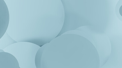 Cascading blue circle with pale blue background(3D Rendering)