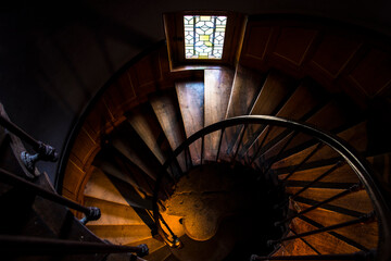 spiral staircase in the church