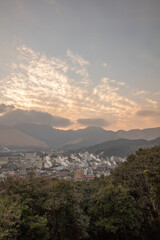 大分県 湯けむり展望台 夕景・夜景