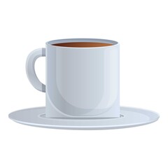 Espresso coffee cup icon. Cartoon of espresso coffee cup vector icon for web design isolated on white background