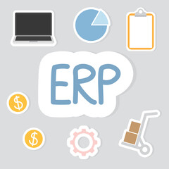 ERP (Enterprise Resource Planning) business concept - vector illustration