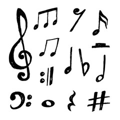 Beautiful collection of hand drawn vector music notes