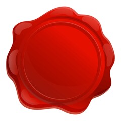 Decorative wax seal icon. Cartoon of decorative wax seal vector icon for web design isolated on white background