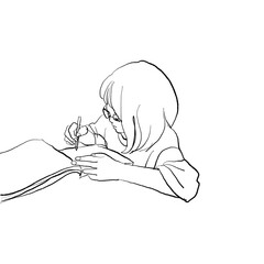 女の子　イラスト　201007 hanadaruma 