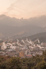 大分県 湯けむり展望台 夕景・夜景