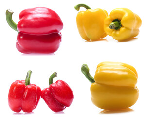 sweet pepper isolated on a white background (Mix, set , collection)