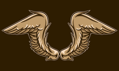 Obraz premium pair of wings vector illustration design