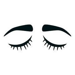 Closed eyes icon. Cartoon of closed eyes vector icon for web design isolated on white background