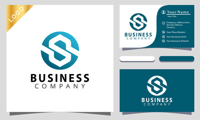 Letter S Circle Negative Space colorful logo design inspiraton, business card