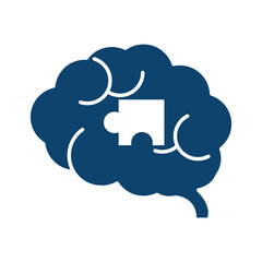 human brain puzzle creativity silhouette icon