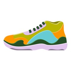 Colorful sneakers icon. Cartoon of colorful sneakers vector icon for web design isolated on white background