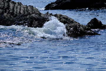 荒崎海岸の波しぶき