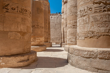Colossal Columns in The Great Hypostyle Hall, Karnak, Eygpt