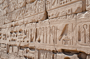 Hieroglyphs near the Precinct of Amun Re in Karnak, Eygpt