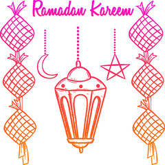 ramadan kareem illustration with hand draw style