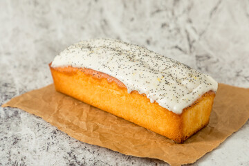 lemon pudding on white marble
