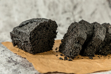 pudding  chocolate flat lay on textured background with ingredients