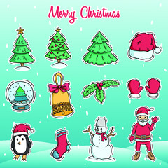 set of christmas icons or elements
