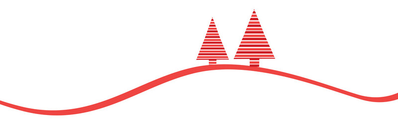 Christbaum Motiv Weihnachten Hintergrund Tannenbaum Rot Welle Band Banner