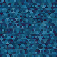 Abstract blue seamless mosaic background. Triangle geometric background. Vector illustration