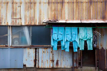 町工場の洗濯物