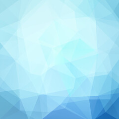 Obraz premium Geometric pattern, polygon triangles vector background in blue  tones. Illustration pattern