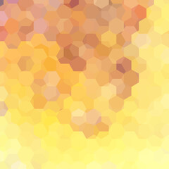 Abstract background consisting of yellow, beige hexagons. Geometric design for business presentations or web template banner flyer. Vector illustration