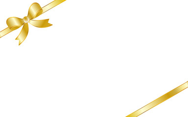 金色のグラデーションのかかったゴージャスなリボン飾りのフレーム