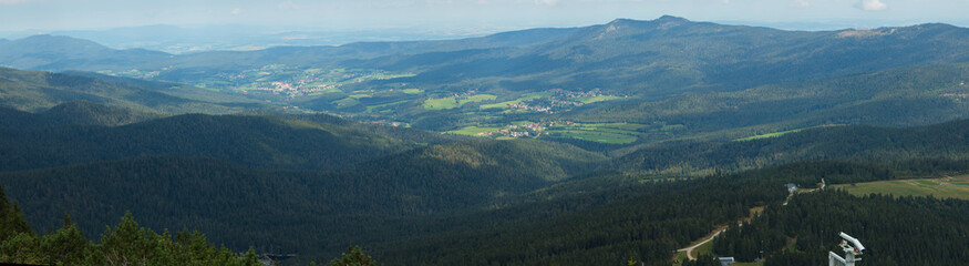 Fototapeta na wymiar Panoramic view from Großer Arber in Bavaria,Germany,Europe 