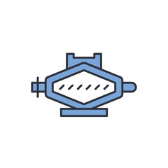 Mechanical car jack vector icon symbol isolated on white background