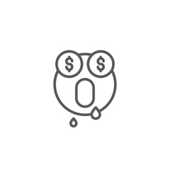 Money face smiley vector icon symbol emoticon isolated on white background