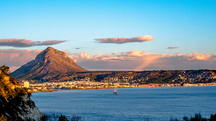 Bay of Jávea, with the Montgó mountain in the background, in Alicante (Spain)