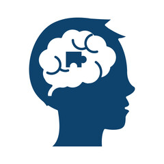 human head brain puzzle creativity silhouette icon
