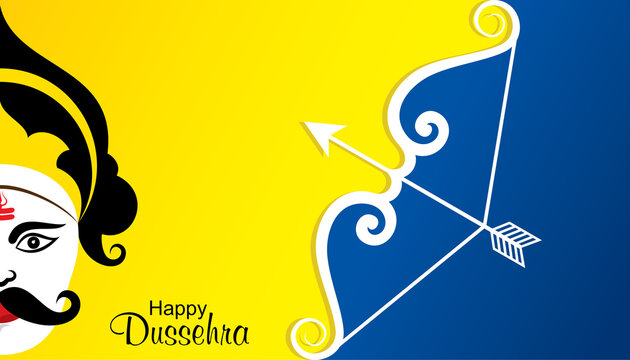 bow and arrow in Happy Dussehra festival of India background