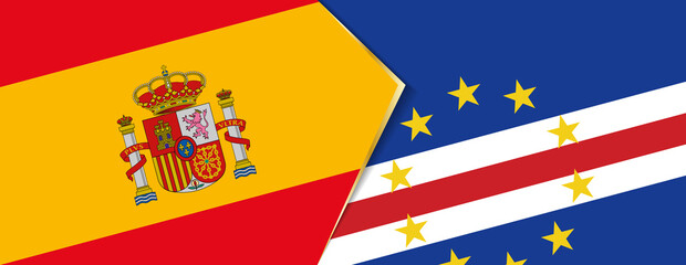 Spain and Cape Verde flags, two vector flags.