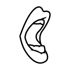 pop art open mouth icon, line style