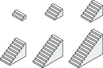 Concept: steps to achievement, change, growth, recovery programs. Odd-numbered steps 2 4 6 8 10 12.