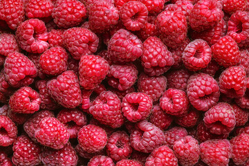 Background of fresh raspberries