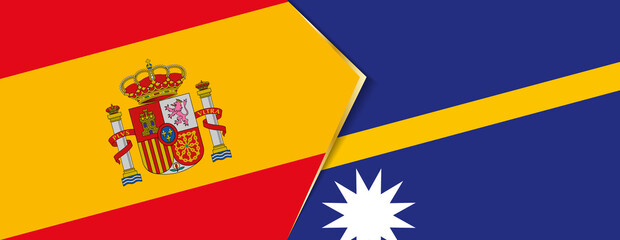 Spain and Nauru flags, two vector flags.