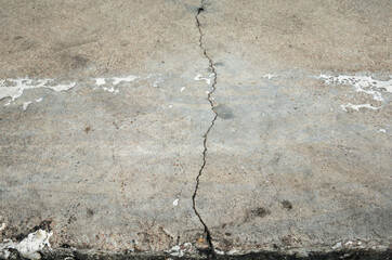 Cracks on the garage floor.