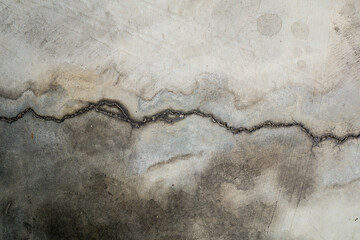 Cracks on the garage floor.