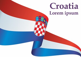 Flag of Croatia, Republic of Croatia. Bright, colorful vector illustration