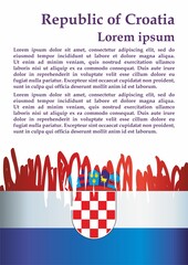 Flag of Croatia, Republic of Croatia. Template for award design, an official document with the flag of Croatia. Bright, colorful vector illustration