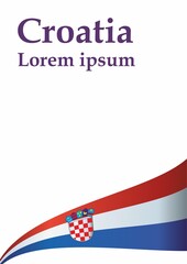 Fototapeta na wymiar Flag of Croatia, Republic of Croatia. Template for award design, an official document with the flag of Croatia. Bright, colorful vector illustration