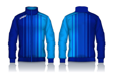 Jacket Design. Sportswear. Track front and back view