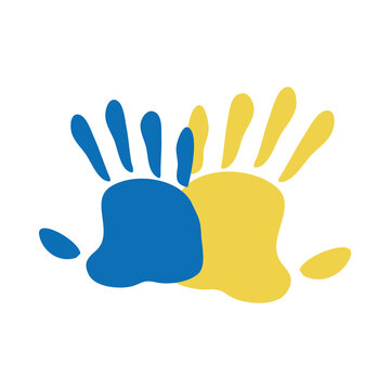 world down syndrome day, print hands with paint flat style