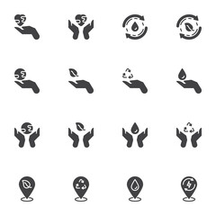 Fototapeta premium Eco and Environment vector icons set