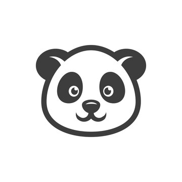 panda head cartoon icon vector images